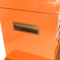 Detachable 5 Drawer Tool Chest With Bottom Cabinet And One Adjustable Shelf Orange Orange Metal