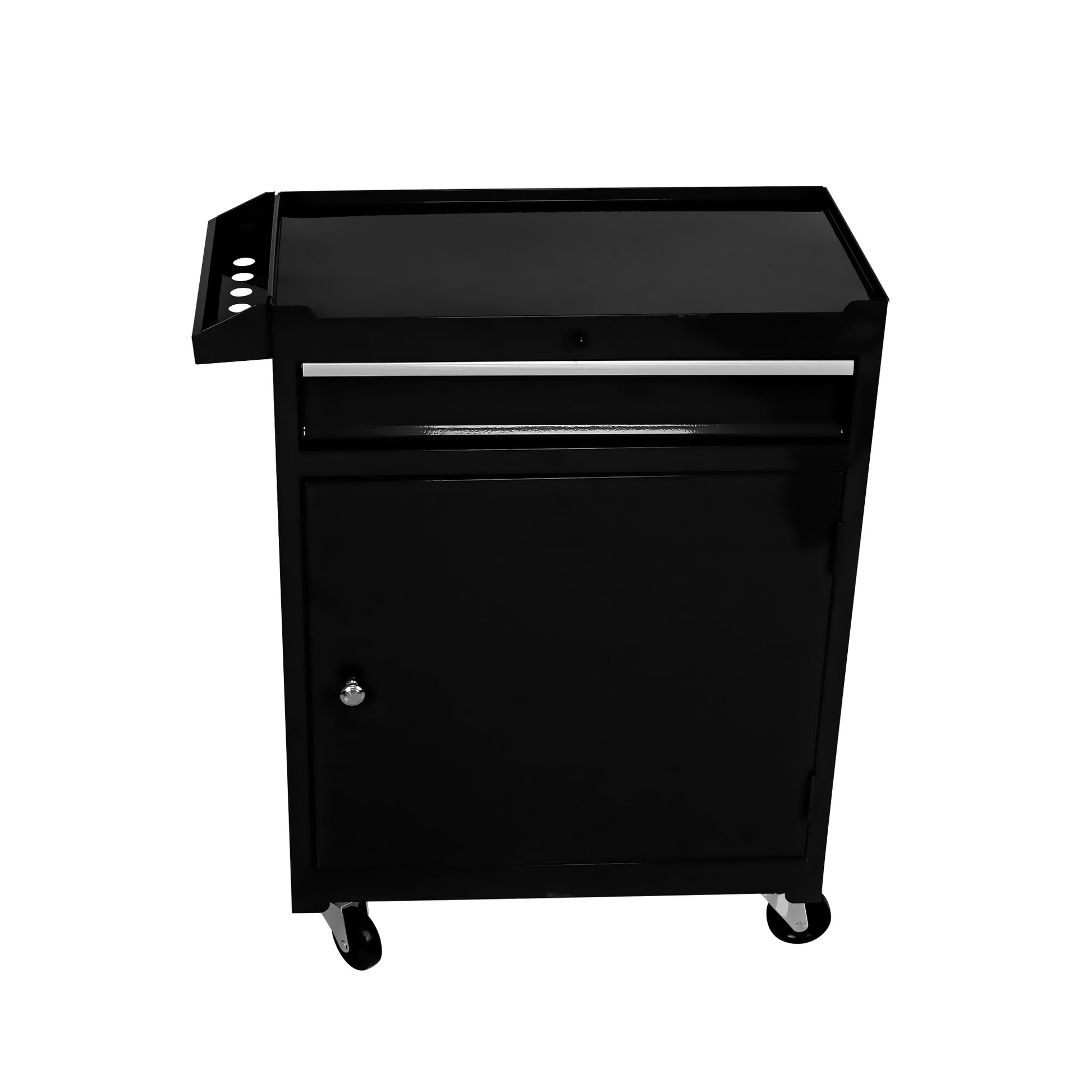 Detachable 5 Drawer Tool Chest With Bottom Cabinet And One Adjustable Shelf Black Black Metal
