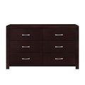 Espresso Finish 1Pc Dresser Of 6X Drawers Silver Tone Bar Pulls Contemporary Design Bedroom Furniture Espresso 5 Drawers & Above Bedroom Contemporary Wood