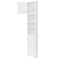 Multi Functional Corner Cabinet Tall Bathroom Storage Cabinet With Two Doors And Adjustable Shelves, Open Shelf, White Old Sku:Wf294602Aak White Mdf