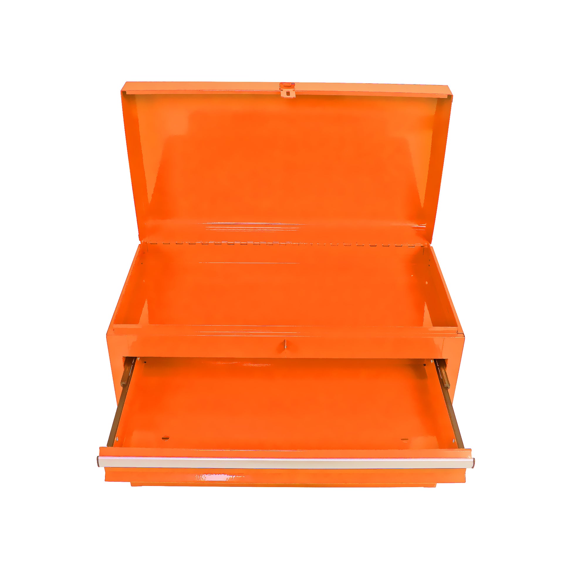 Detachable 5 Drawer Tool Chest With Bottom Cabinet And One Adjustable Shelf Orange Orange Metal