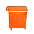 Detachable 5 Drawer Tool Chest With Bottom Cabinet And One Adjustable Shelf Orange Orange Metal