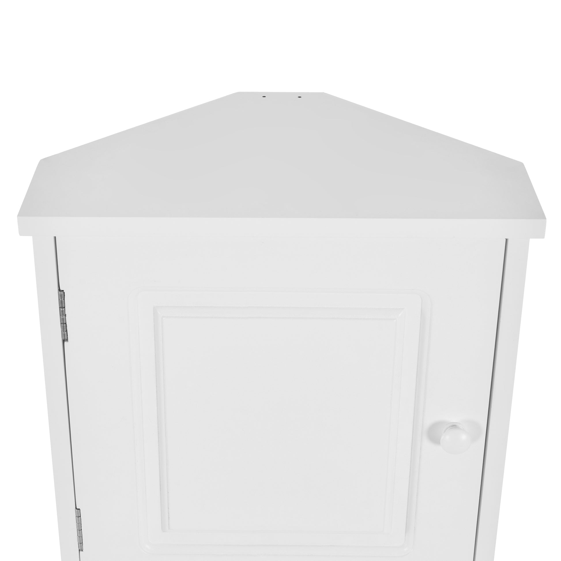 Multi Functional Corner Cabinet Tall Bathroom Storage Cabinet With Two Doors And Adjustable Shelves, Open Shelf, White Old Sku:Wf294602Aak White Mdf