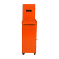 Detachable 5 Drawer Tool Chest With Bottom Cabinet And One Adjustable Shelf Orange Orange Metal