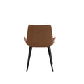 Modern Dining Chair Living Room Black Metal Leg Dining Chair Brown 4Pcs Ctn Brown Cotton Pu