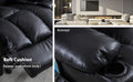 Recliner Chair For Living Room With Rocking Function And Side Pocket Black Soft Foam Polyester