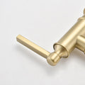 Double Handle Bridge Kitchen Faucet With Side Spray Brushed Gold Stainless Steel