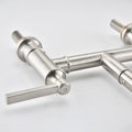 Double Handle Bridge Kitchen Faucet With Side Spray Brushed Nickel Stainless Steel