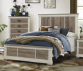 Transitional Bedroom Furniture White And Weathered Gray Finish 1Pc Queen Size Bed Wooden Furniture Queen Multicolor Wood Bedroom Transitional Wood