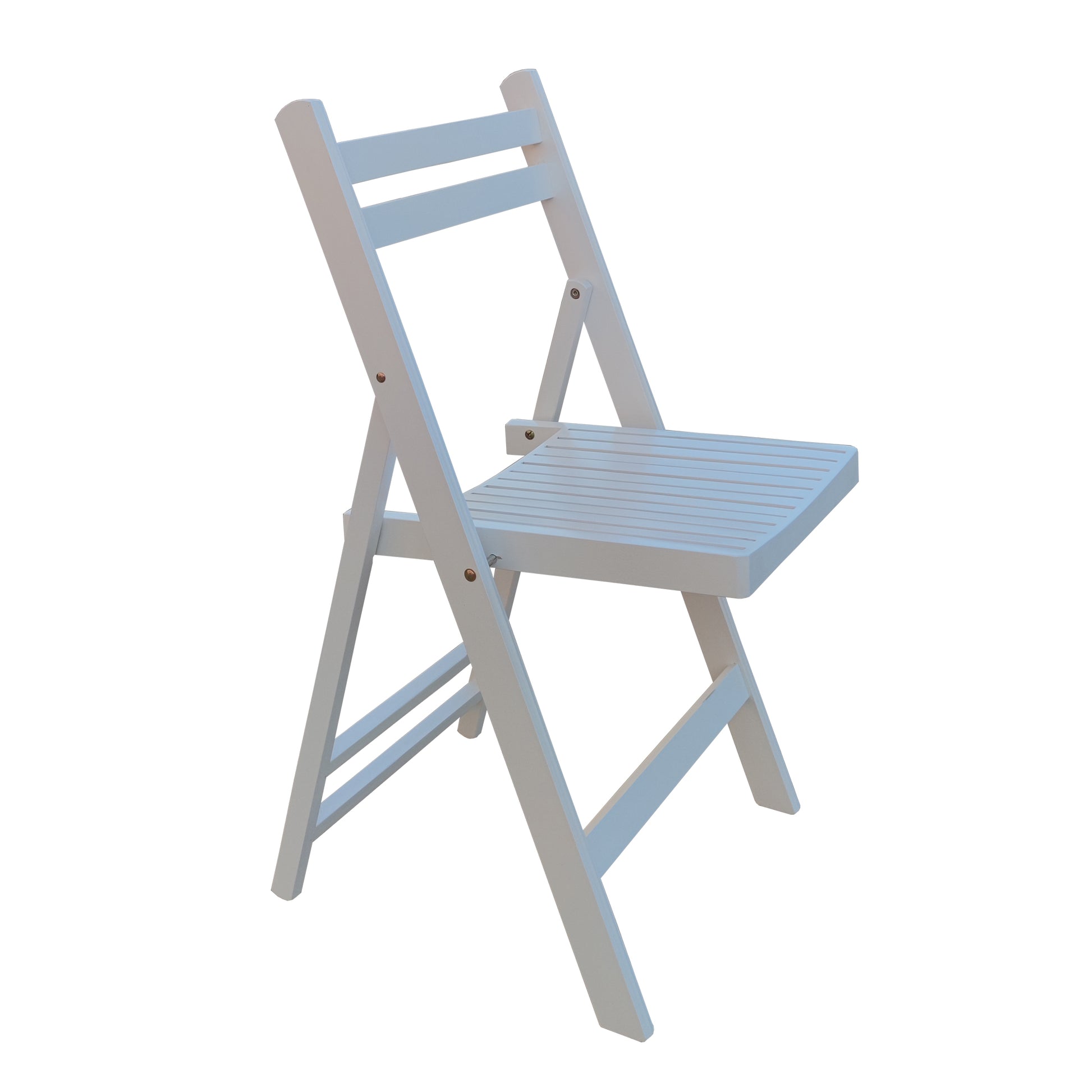 Furniture Slatted Wood Folding Special Event Chair White, Set Of 4, Folding Chair, Foldable Style White Solid Wood