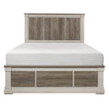 Transitional Bedroom Furniture White And Weathered Gray Finish 1Pc Queen Size Bed Wooden Furniture Queen Multicolor Wood Bedroom Transitional Wood