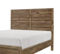 Weathered Pine Finish 1Pc Queen Bed Modern Line Pattern Rusticated Style Bedroom Furniture Box Spring Required Queen Brown Mix Wood Bedroom Rustic Bed Frame Wood