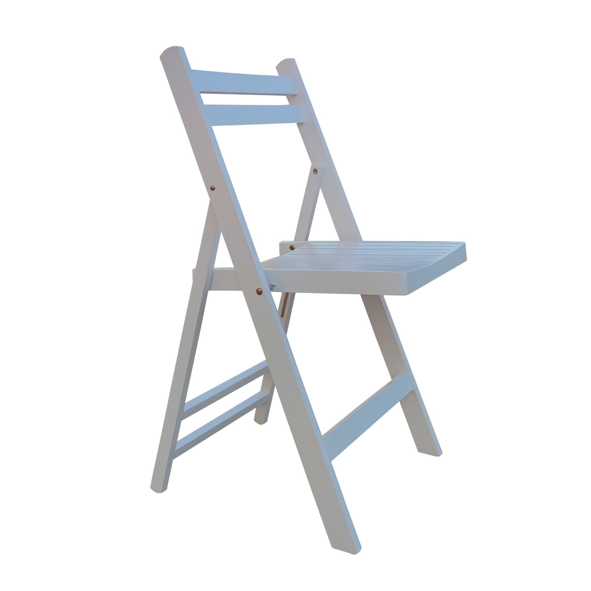 Furniture Slatted Wood Folding Special Event Chair White, Set Of 4, Folding Chair, Foldable Style White Solid Wood