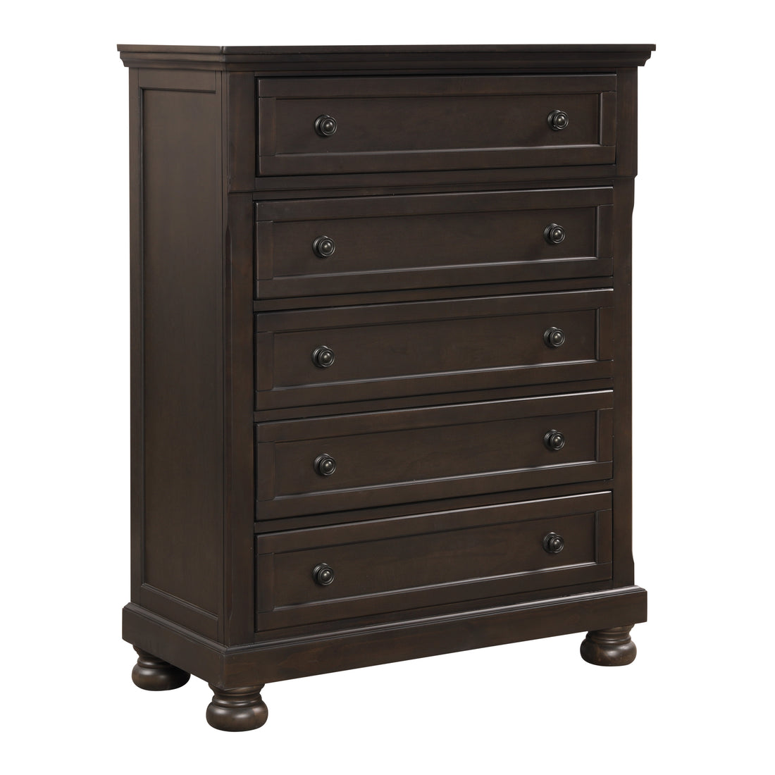 Traditional Design Bedroom Furniture 1Pc Chest Of 5X Drawers Grayish Brown Finish Wooden Furniture Brown Mix 5 Drawers & Above Bedroom Traditional,Transitional Wood