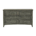 Cool Gray Finish Transitional Style 1Pc Dresser Of 6X Drawers Birch Veneer Wooden Furniture Stylish Bedroom Gray 5 Drawers & Above Bedroom Transitional Wood