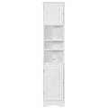 Multi Functional Corner Cabinet Tall Bathroom Storage Cabinet With Two Doors And Adjustable Shelves, Open Shelf, White Old Sku:Wf294602Aak White Mdf