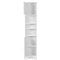 Multi Functional Corner Cabinet Tall Bathroom Storage Cabinet With Two Doors And Adjustable Shelves, Open Shelf, White Old Sku:Wf294602Aak White Mdf