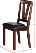 Dark Walnut Wood Framed Back Set Of 2 Dining Chairs Breakfast Kitchen Cushion Seats Walnut Brown Dining Room Contemporary,Modern Dining Chairs Rubberwood Solid Wood