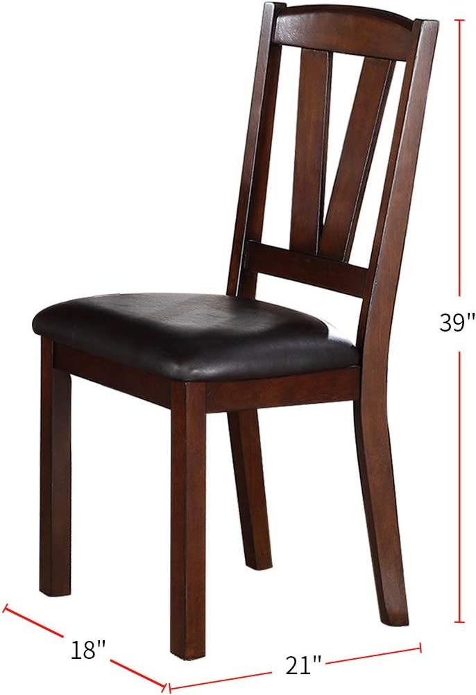 Dark Walnut Wood Framed Back Set Of 2 Dining Chairs Breakfast Kitchen Cushion Seats Walnut Brown Dining Room Contemporary,Modern Dining Chairs Rubberwood Solid Wood
