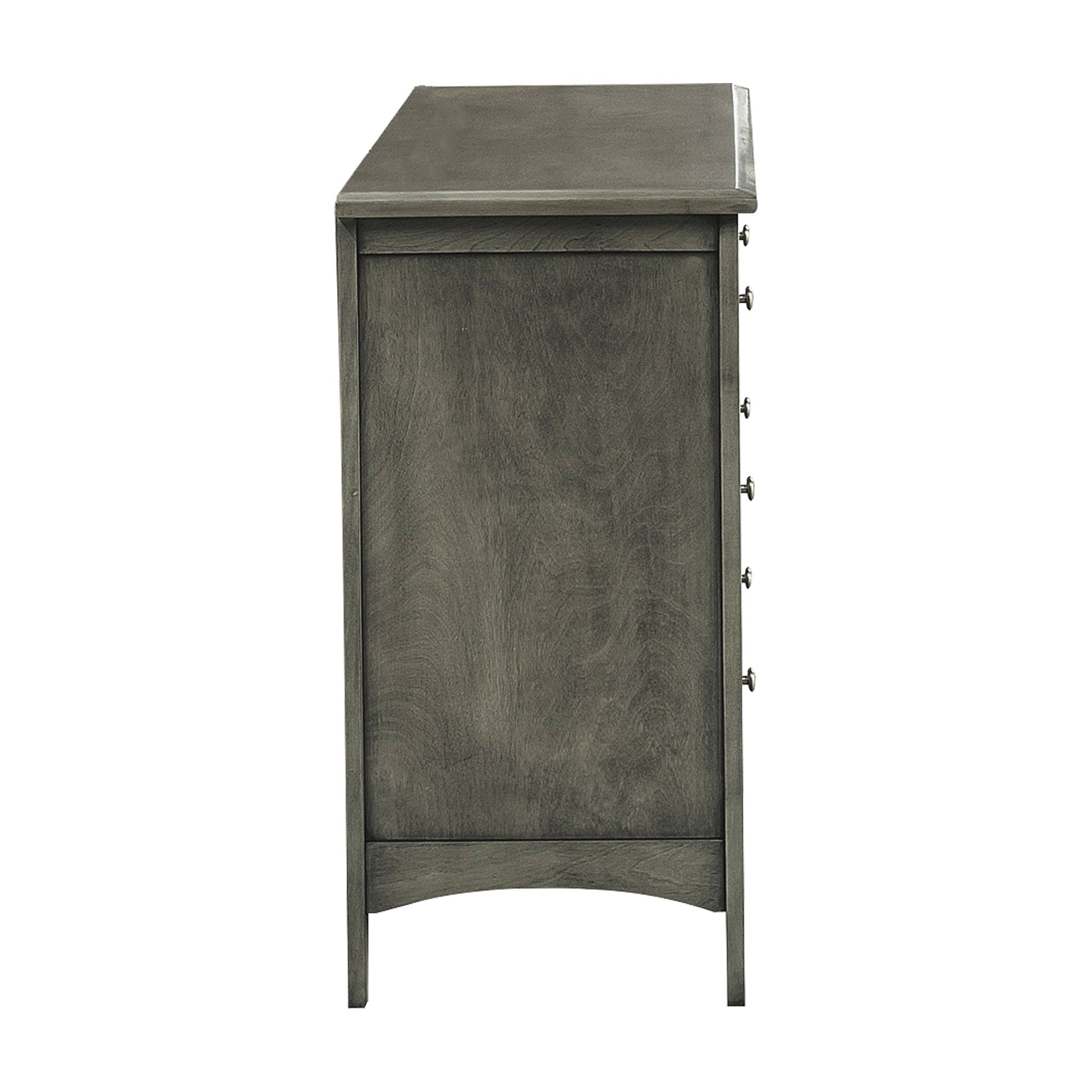 Cool Gray Finish Transitional Style 1Pc Dresser Of 6X Drawers Birch Veneer Wooden Furniture Stylish Bedroom Gray 5 Drawers & Above Bedroom Transitional Wood