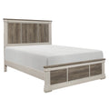 Transitional Bedroom Furniture White And Weathered Gray Finish 1Pc Queen Size Bed Wooden Furniture Queen Multicolor Wood Bedroom Transitional Wood