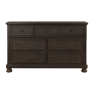 Traditional Design Bedroom Furniture 1Pc Dresser Of 7X Drawers Grayish Brown Finish Wooden Furniture Brown Mix Drawer 5 Drawers & Above Bedroom Traditional,Transitional Wood