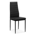 5 Pieces Dining Table Set For 4,Kitchen Room Tempered Glass Dining Table ,4 Faux Leather Chairs ,Black Black Glass