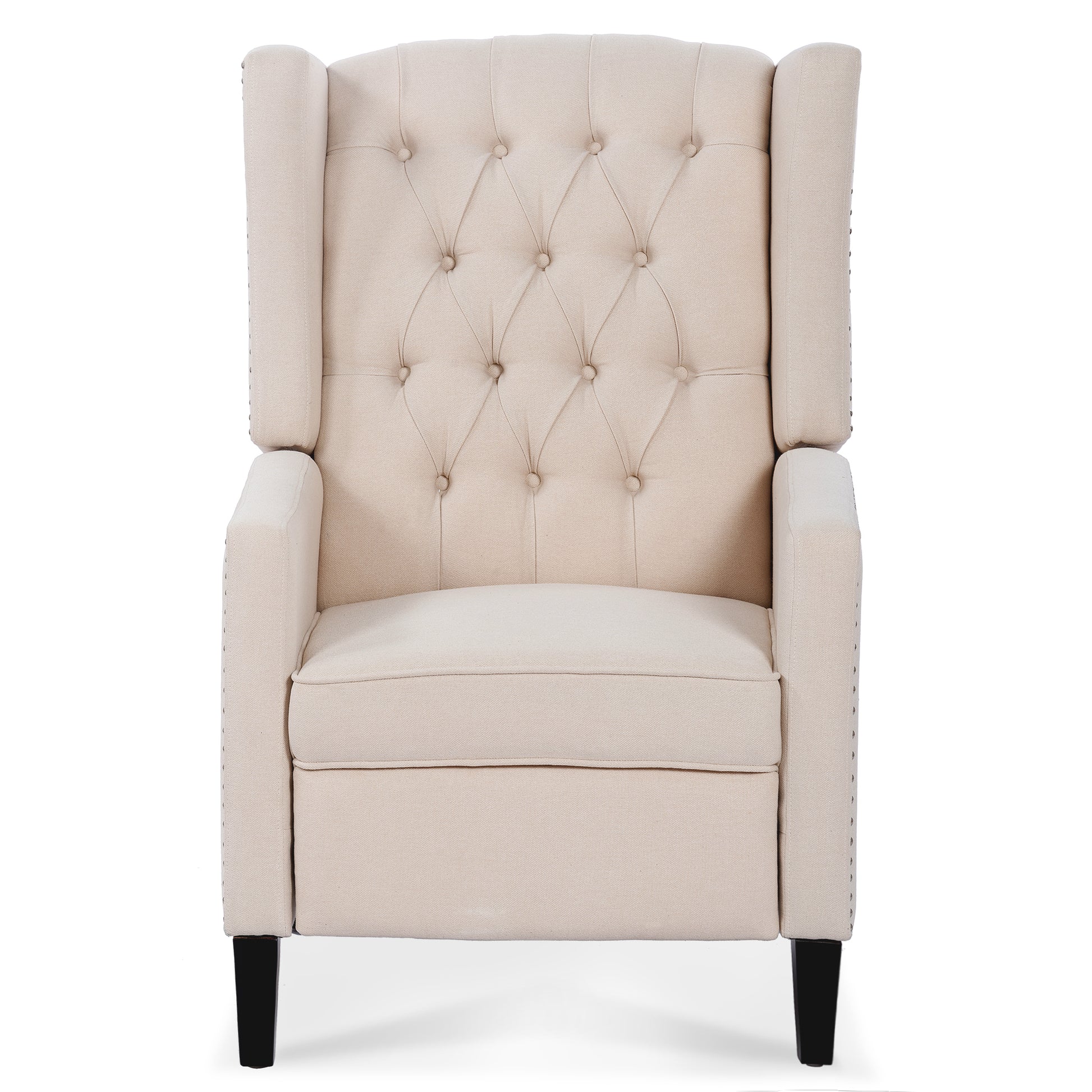 27.16" Wide Manual Wing Chair Recliner Beige Fabric