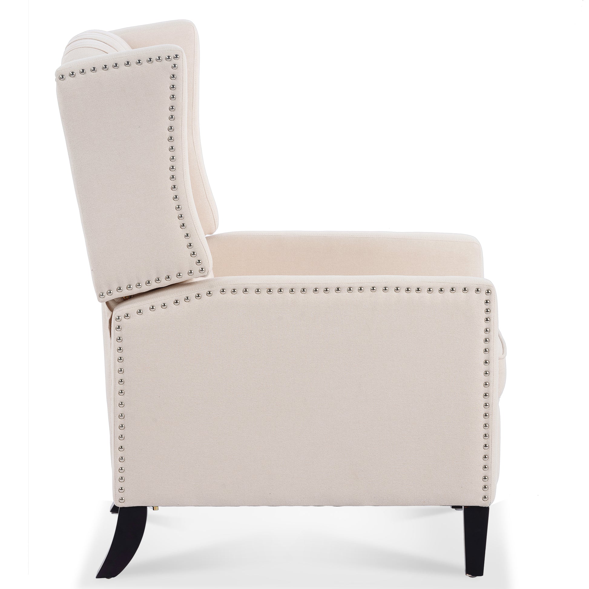 27.16" Wide Manual Wing Chair Recliner Beige Fabric