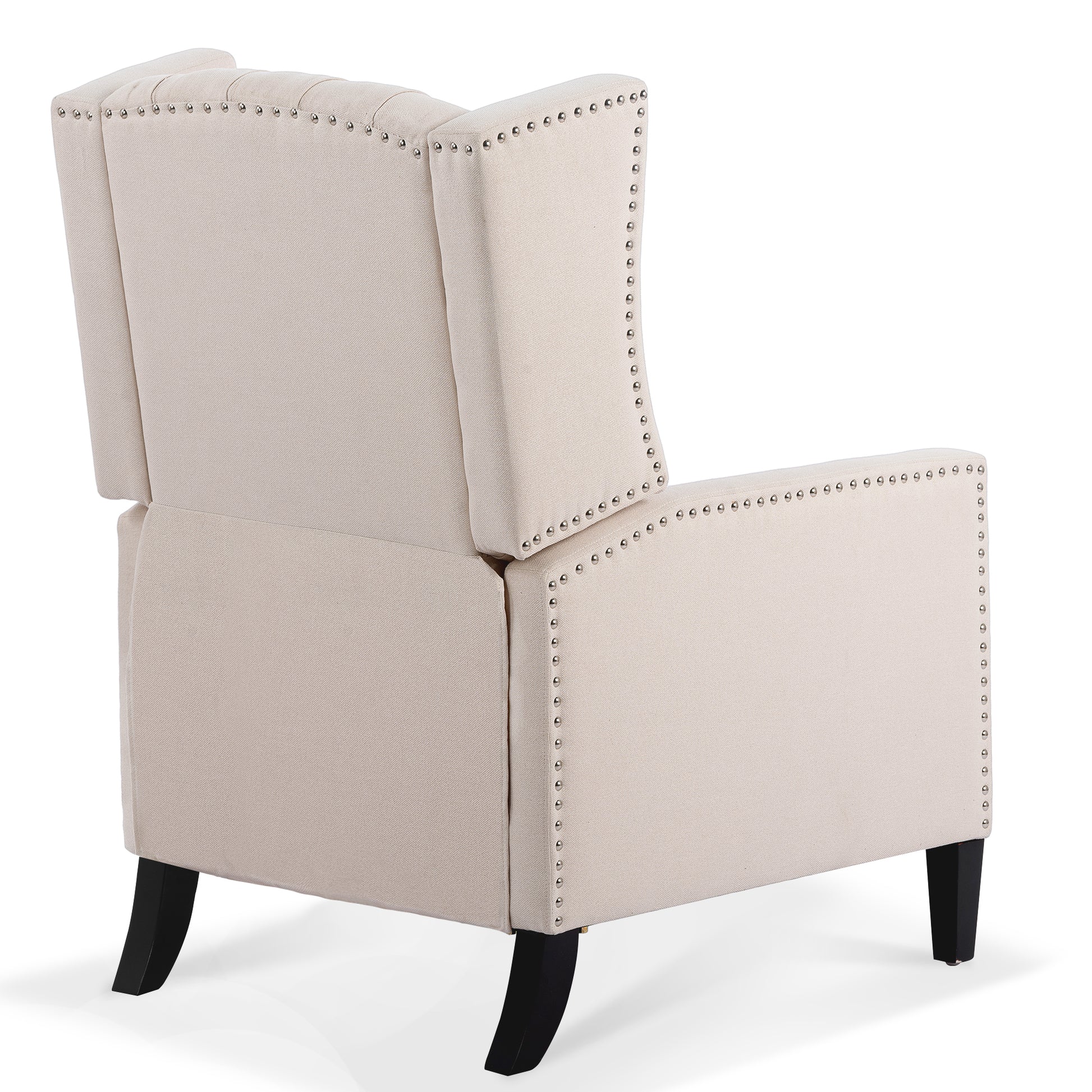 27.16" Wide Manual Wing Chair Recliner Beige Fabric