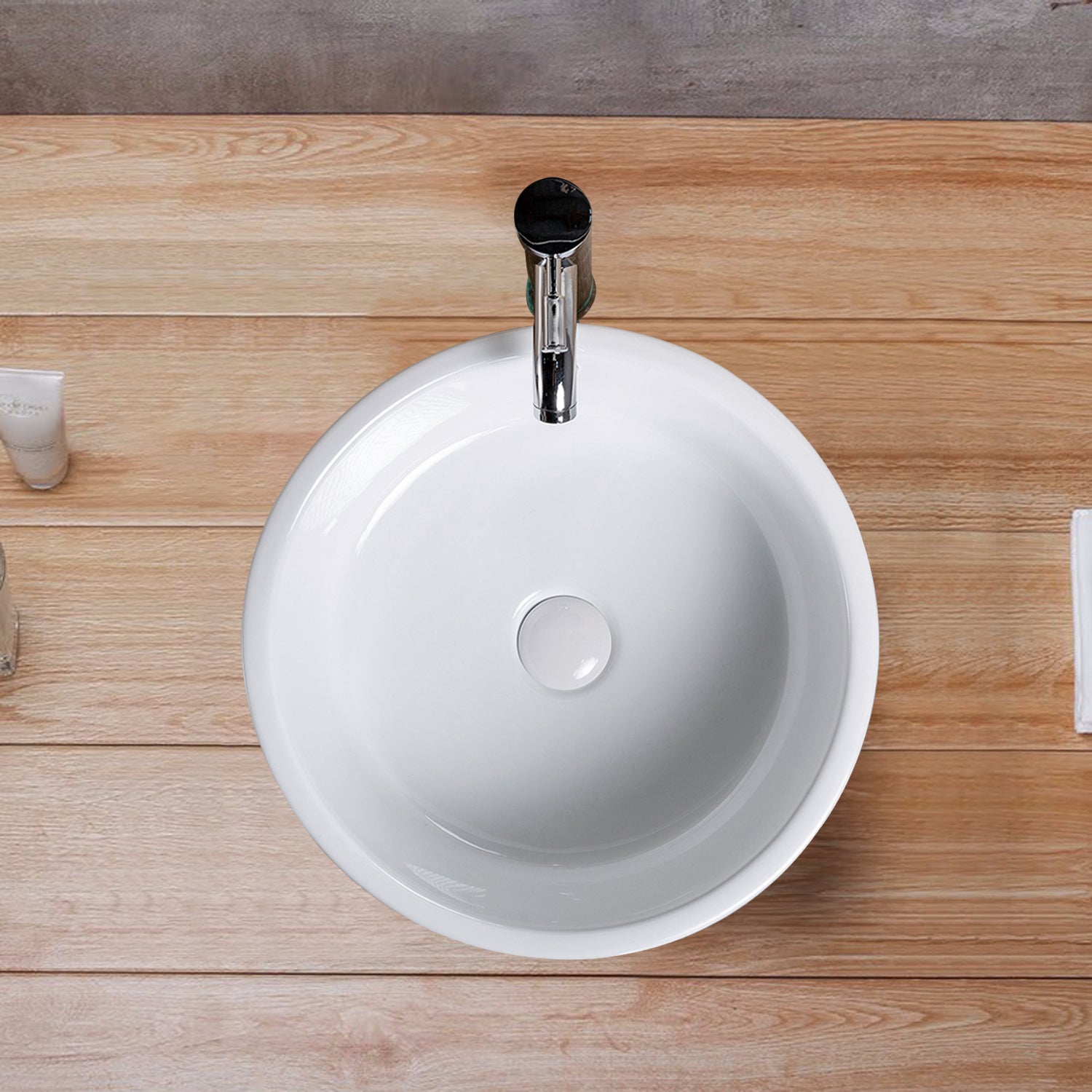 Vessel Bathroom Sink Basin In White Ceramic White Ceramic