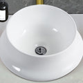 Vessel Bathroom Sink Basin In White Ceramic White Ceramic