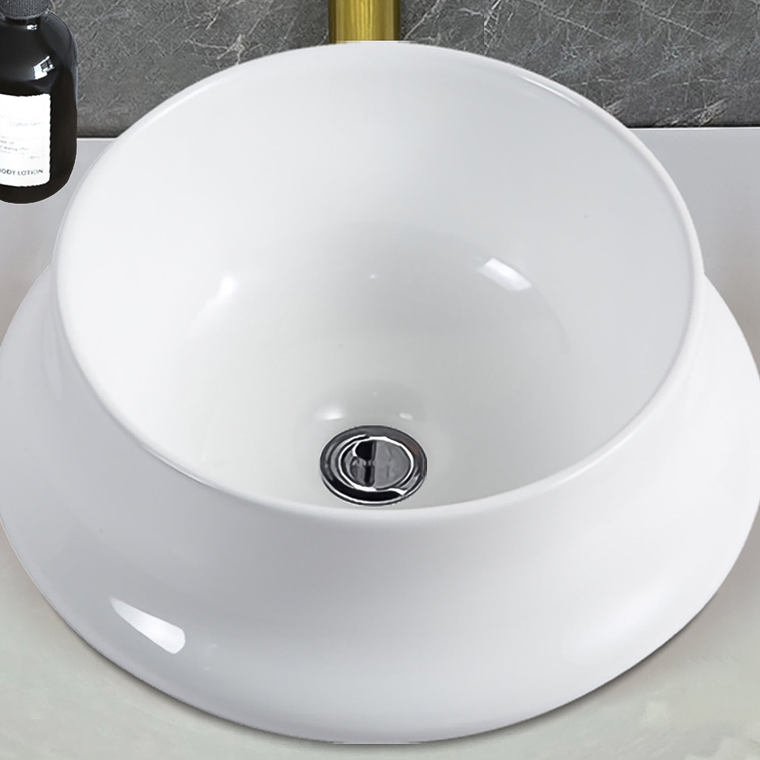 Vessel Bathroom Sink Basin In White Ceramic White Ceramic