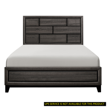 Modern Style Clean Line Design Gray Finish 1Pc Queen Size Bed Contemporary Bedroom Furniture Box Spring Required Queen Gray Wood Bedroom Contemporary Wood