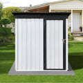 Metal Garden Sheds 5Ftx3Ft Outdoor White Black White Metal