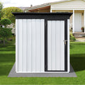 Metal Garden Sheds 5Ftx4Ft Outdoor White Black White Metal