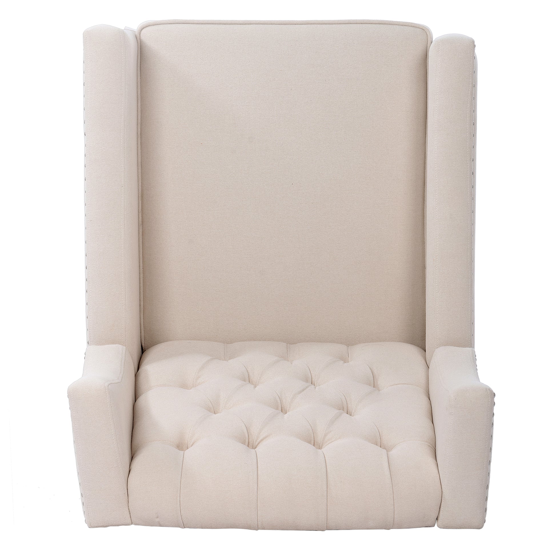 27.16" Wide Manual Wing Chair Recliner Beige Fabric