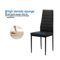 5 Pieces Dining Table Set For 4,Kitchen Room Tempered Glass Dining Table ,4 Faux Leather Chairs ,Black Black Glass