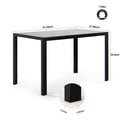 5 Pieces Dining Table Set For 4,Kitchen Room Tempered Glass Dining Table ,4 Faux Leather Chairs ,Black Black Glass