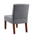 Fabric Accent Chair Set Of 2 With Round Wood Table, Decorative Slipper Chair Vanity Chair For Bedroom Home Office, Corner Side Chair Video Grey Fabric