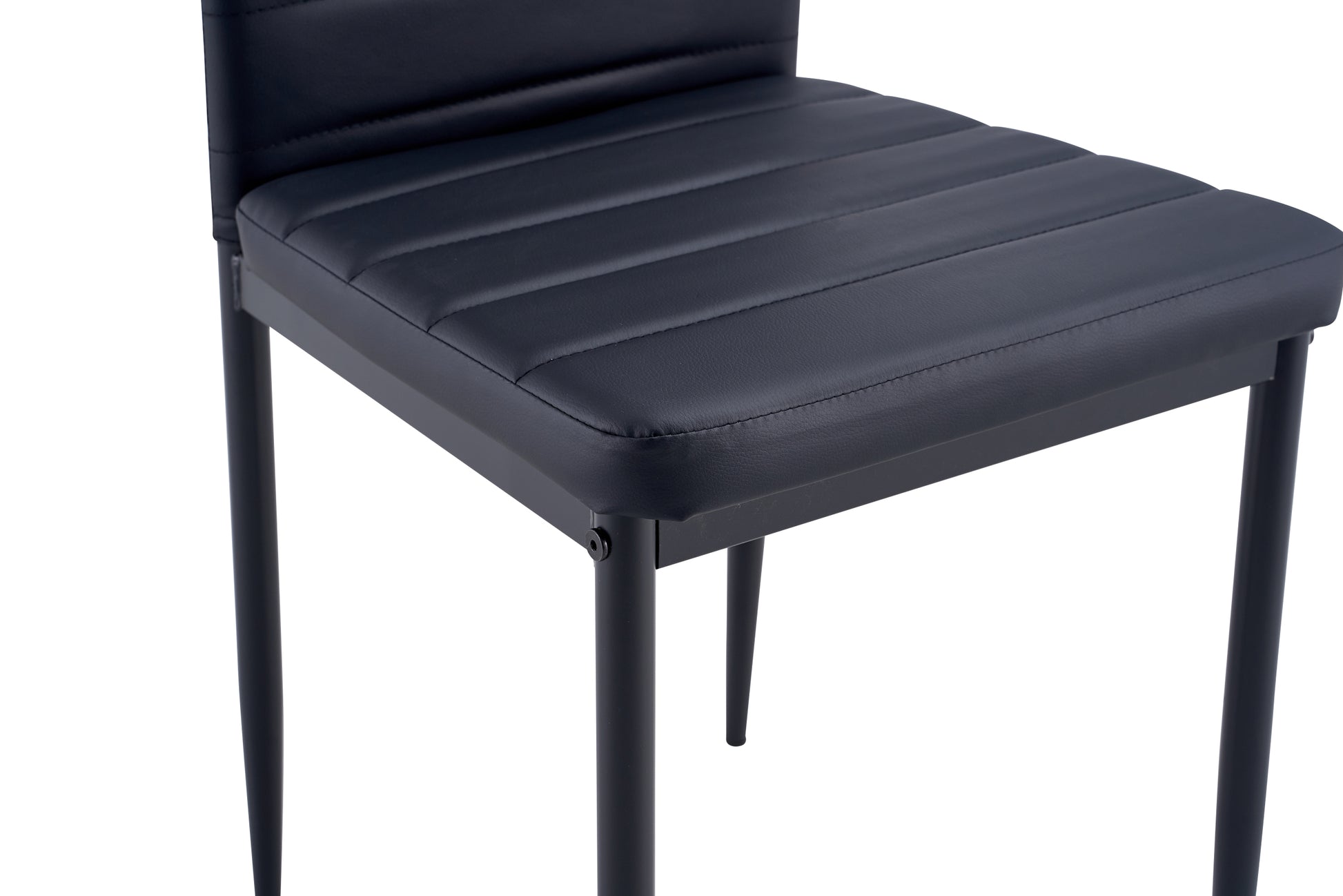 Dining Chair Set For 4 Black Pu