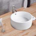 Vessel Bathroom Sink Basin In White Ceramic White Ceramic