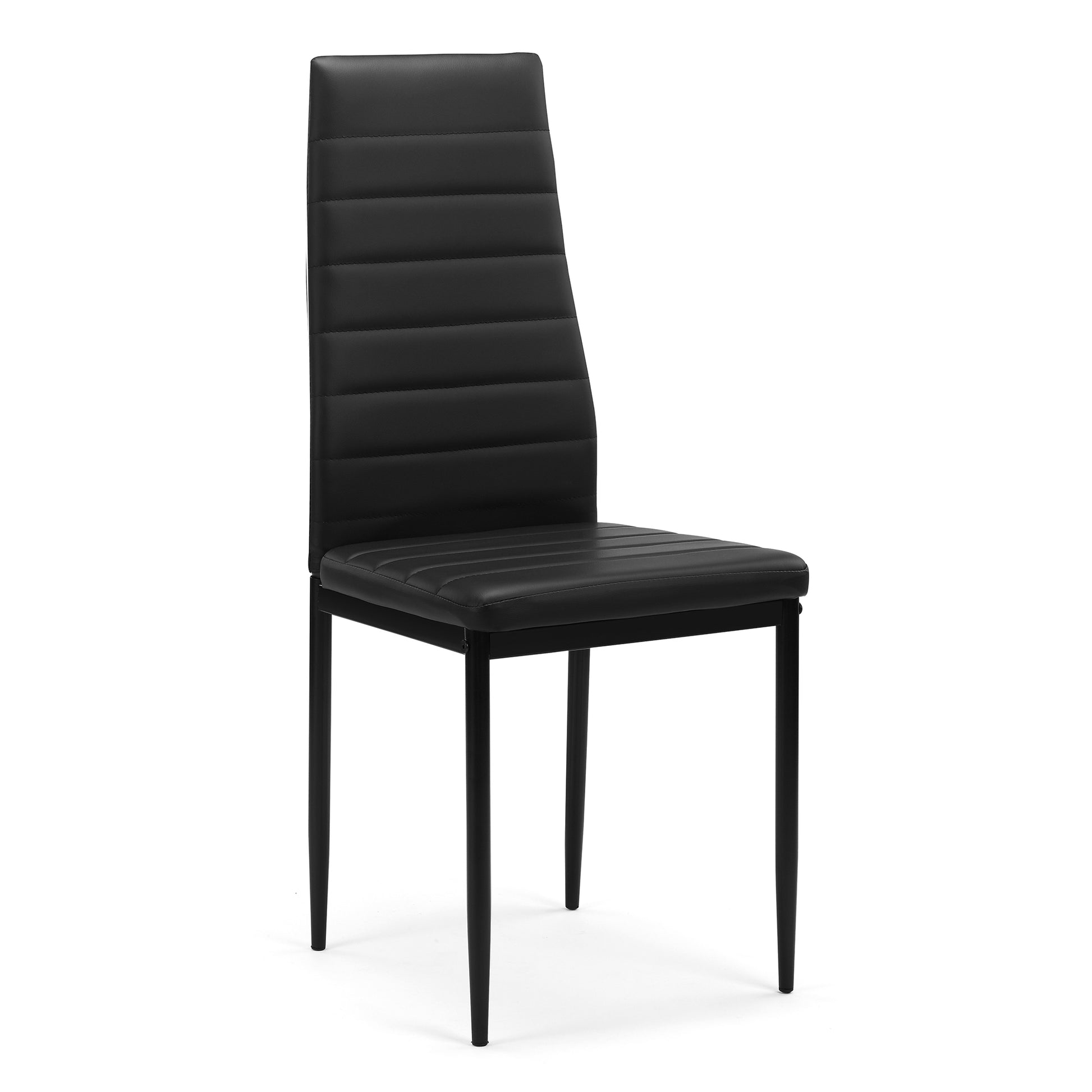 Dining Chair Set For 4 Black Pu