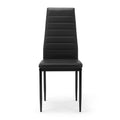Dining Chair Set For 4 Black Pu