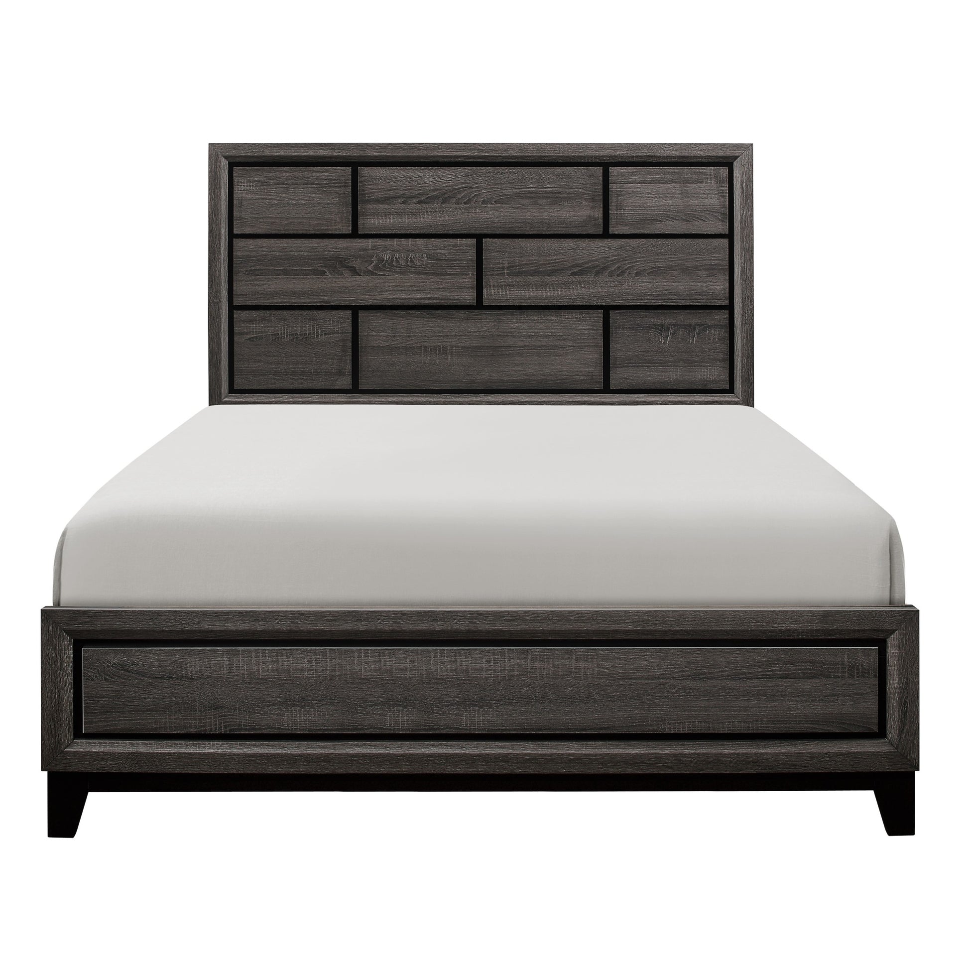 Modern Style Clean Line Design Gray Finish 1Pc Eastern King Size Bed Contemporary Bedroom Furniture Box Spring Required King Gray Wood Bedroom Contemporary Wood