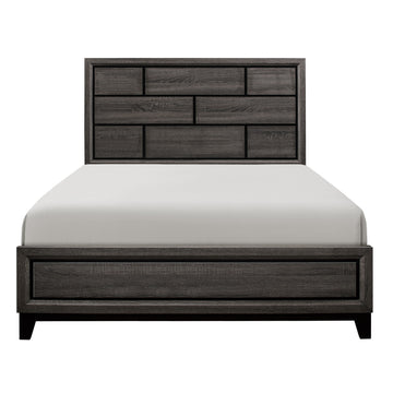 Modern Style Clean Line Design Gray Finish 1Pc Eastern King Size Bed Contemporary Bedroom Furniture Box Spring Required King Gray Wood Bedroom Contemporary Wood