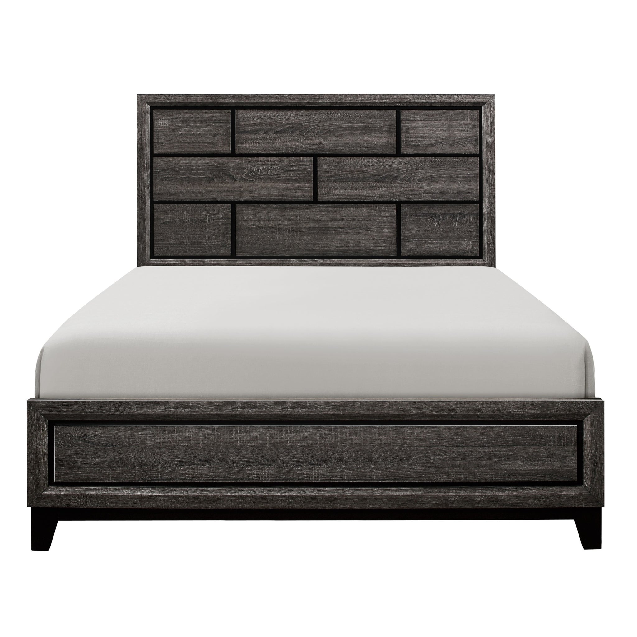 Modern Style Clean Line Design Gray Finish 1Pc California King Size Bed Contemporary Bedroom Furniture Box Spring Required California King Gray Wood Bedroom Contemporary,Modern Wood