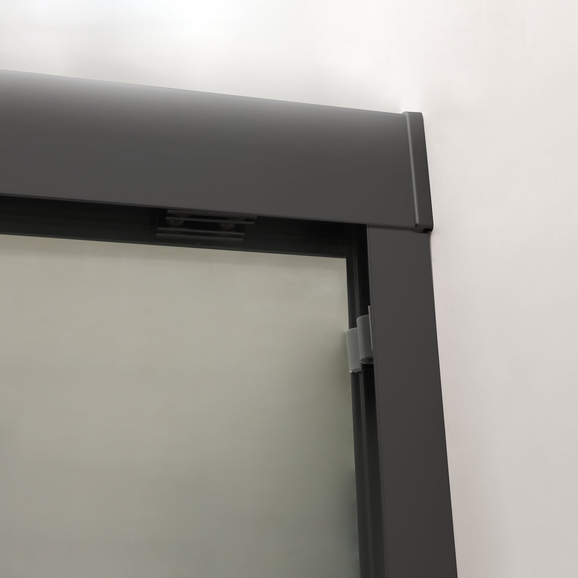 Shower Door 48" W X 76"H Double Sliding Shower Enclosure, Matte Black Matte Black Glass