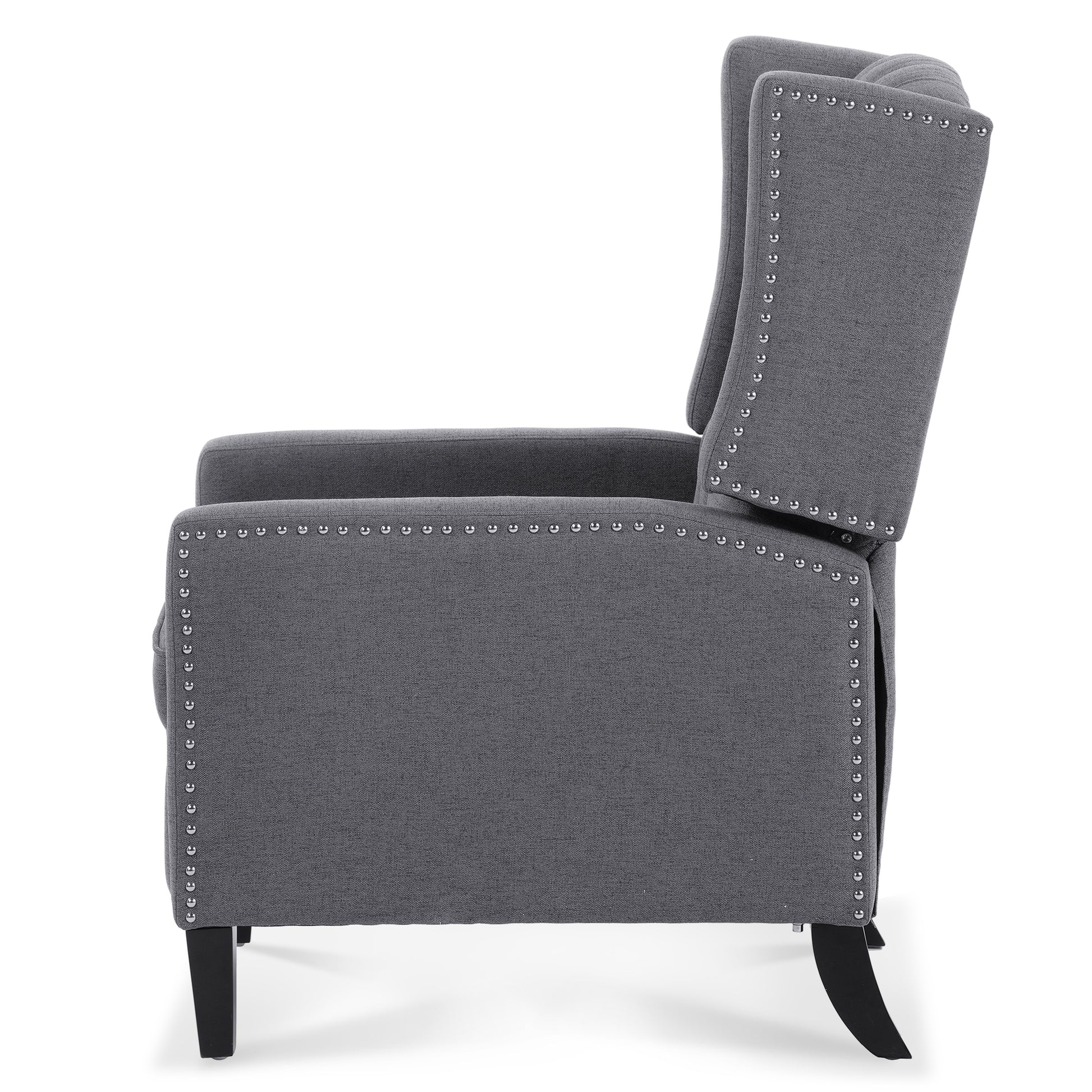 27.16" Wide Manual Wing Chair Recliner Grey Fabric