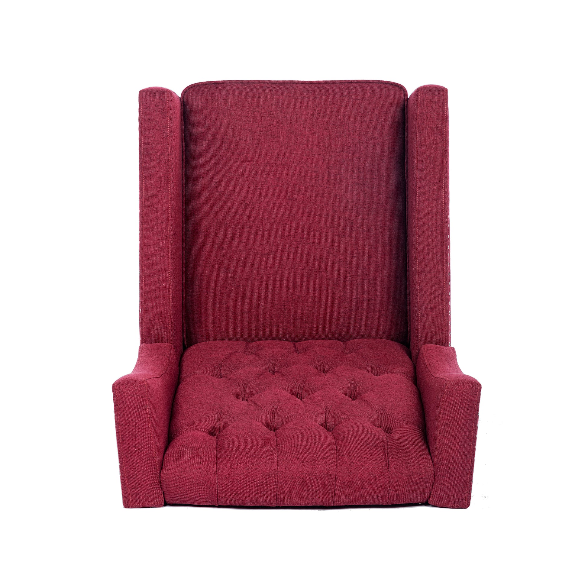 27.16" Wide Manual Wing Chair Recliner Wine Red Fabric